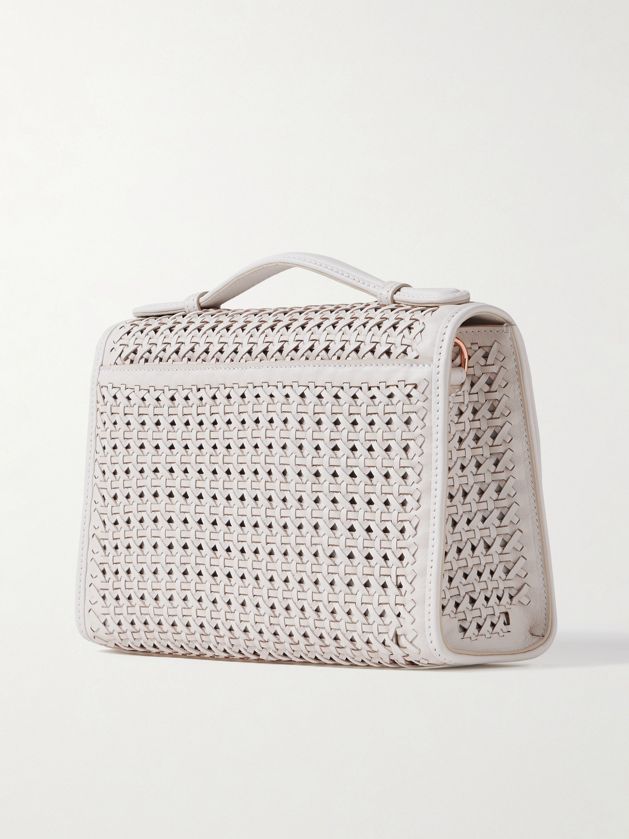 Gabriela Hearst Leonora Medium Woven Leather Tote In White