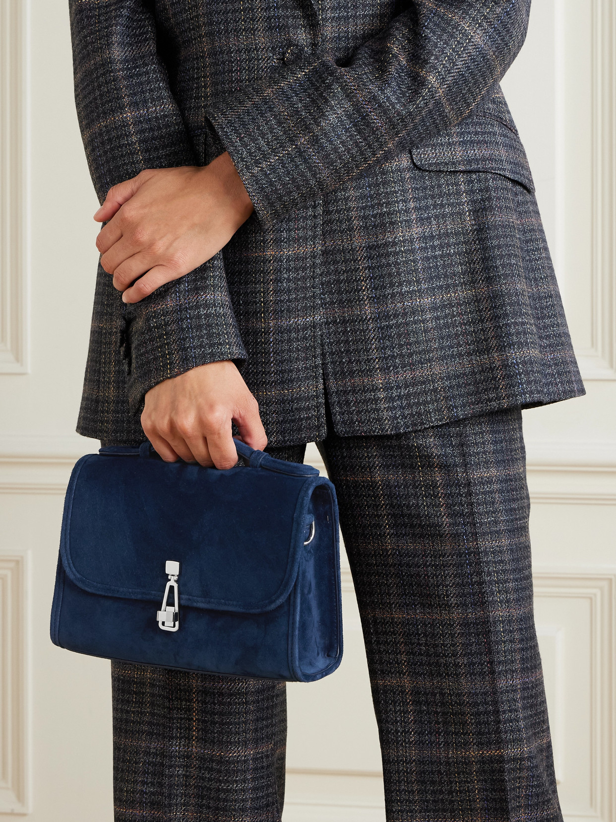 Gabriela Hearst Leonora Small Suede Tote In Blue