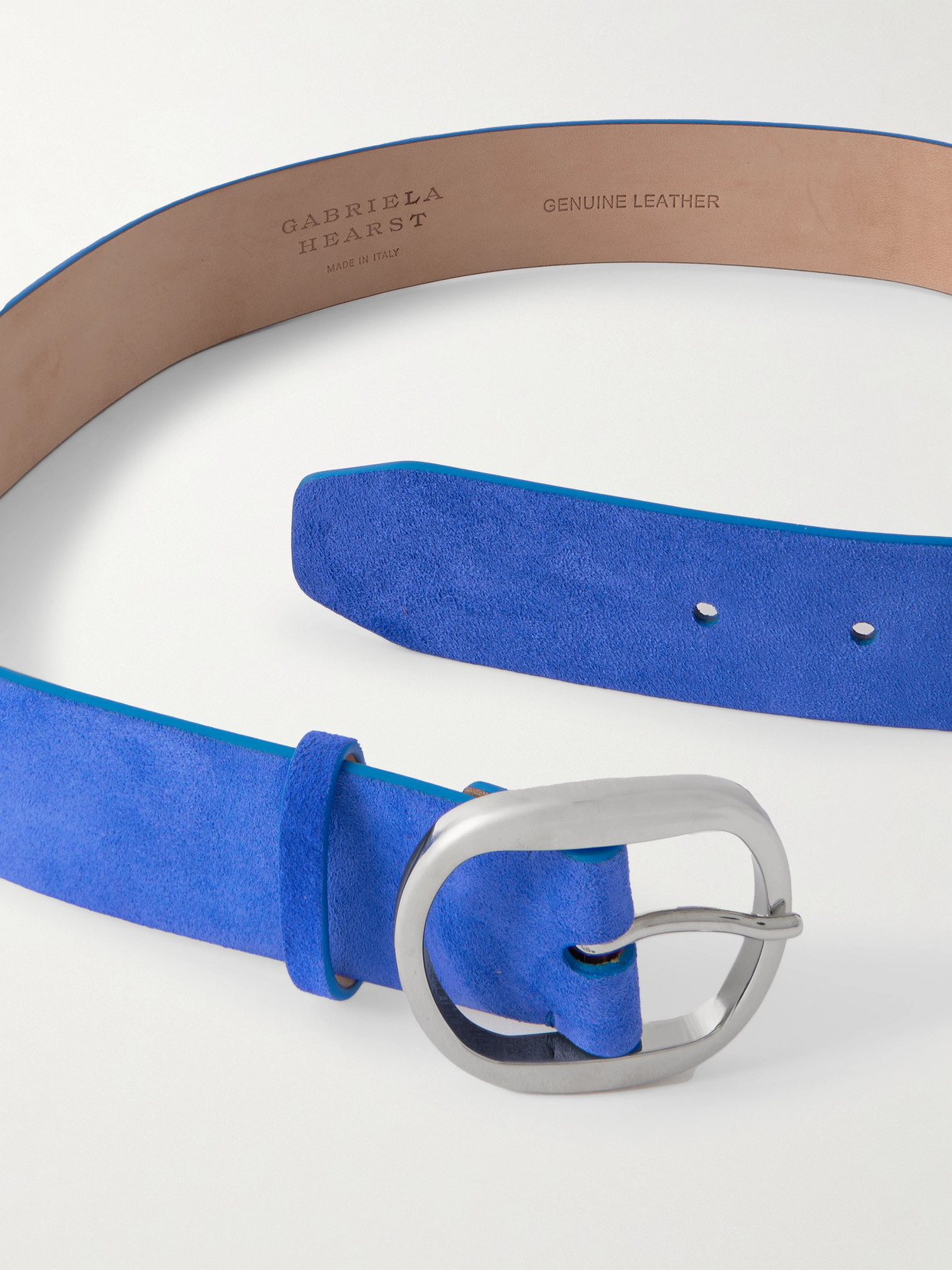 Gabriela Hearst Elster Suede Belt In Blue