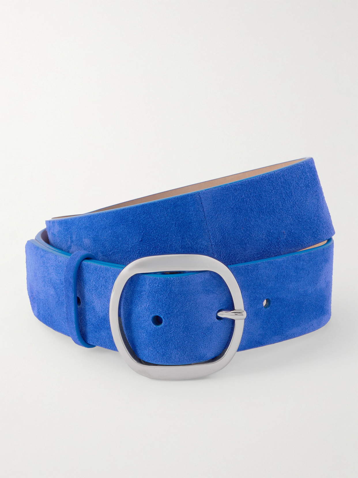 Gabriela Hearst Elster Suede Belt In Blue