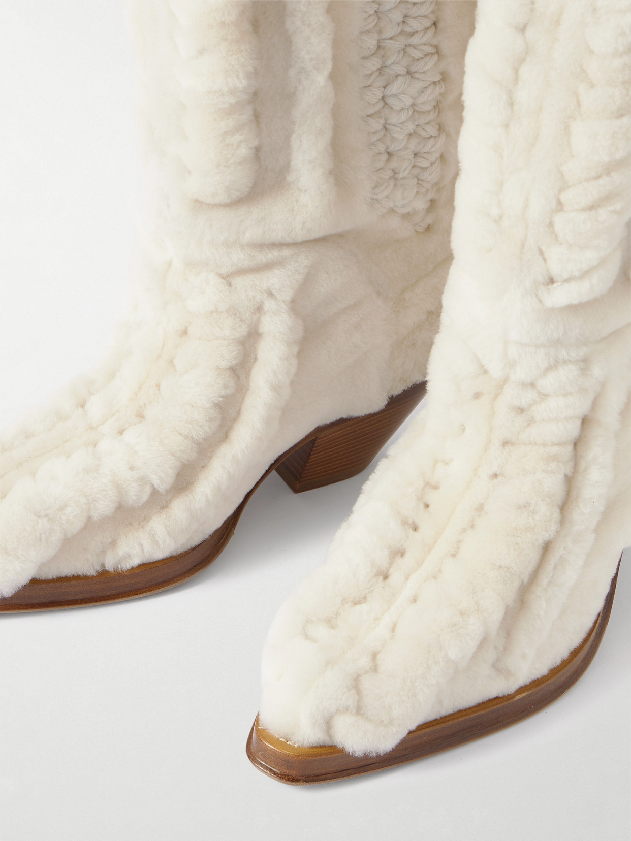 Gabriela Hearst Shearling Boots In White