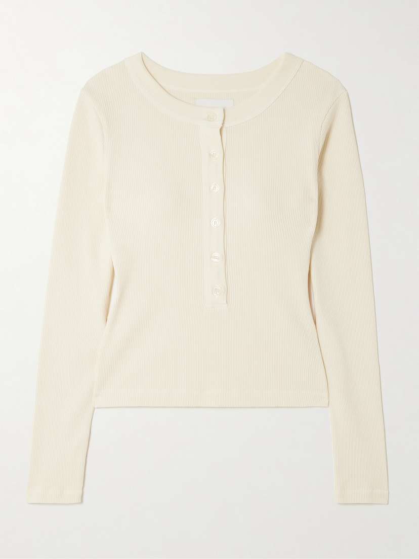 Citizens of Humanity Varra Ribbed Jersey Henley Top