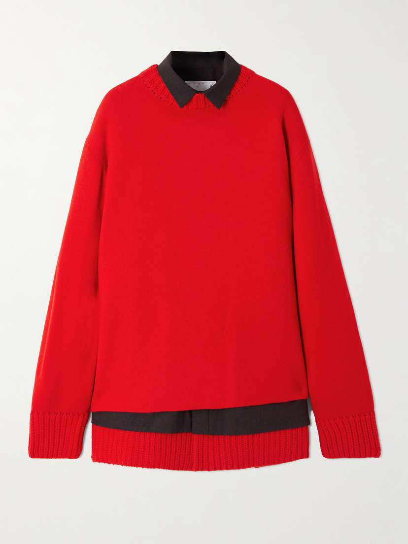 Sacai Layered Wool Mini Dress