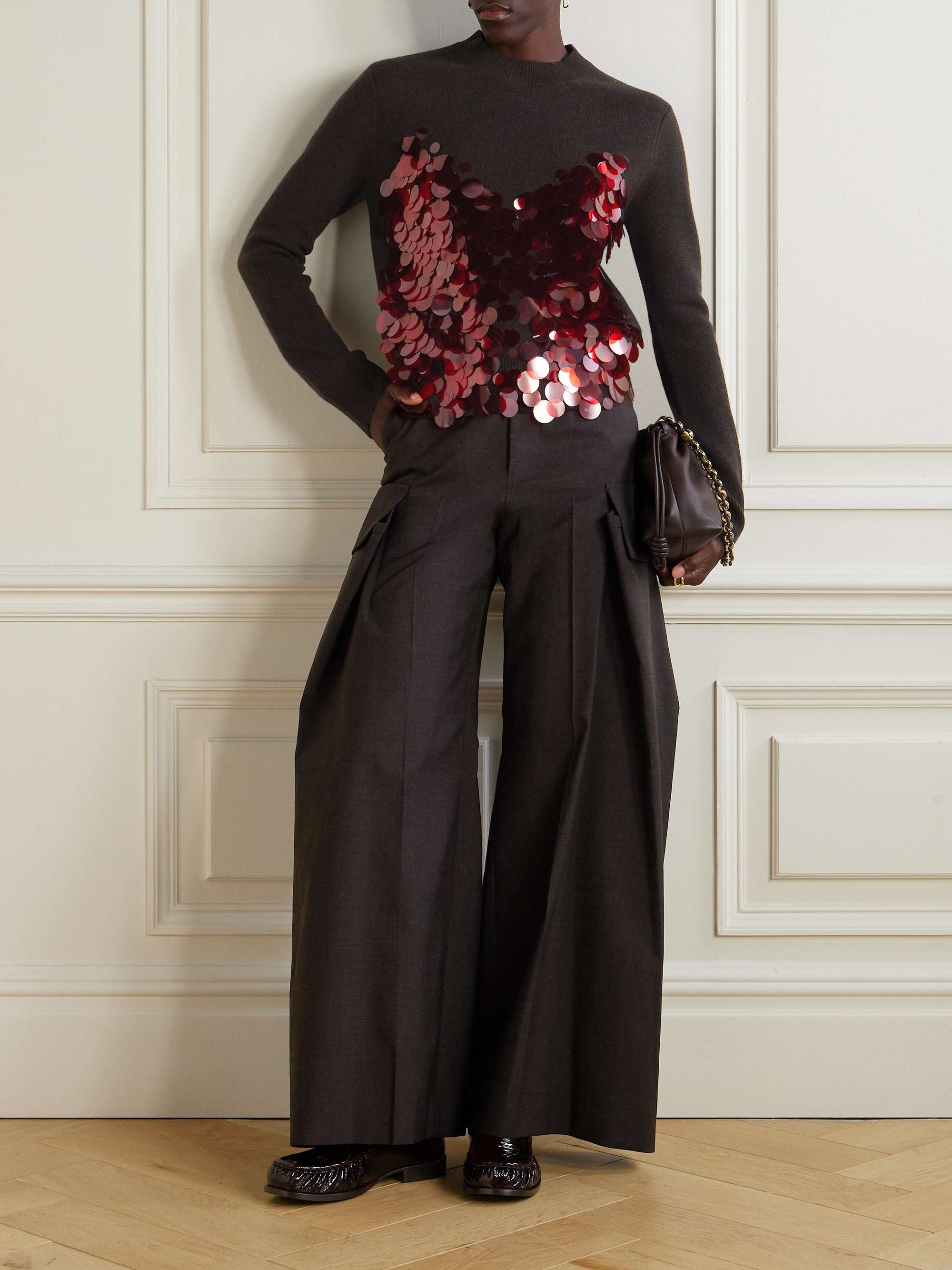 Sacai サカイ Belted 2Tuck Pants 1 SACAI Belted woven wide-leg pants | NET-A-PORTER
