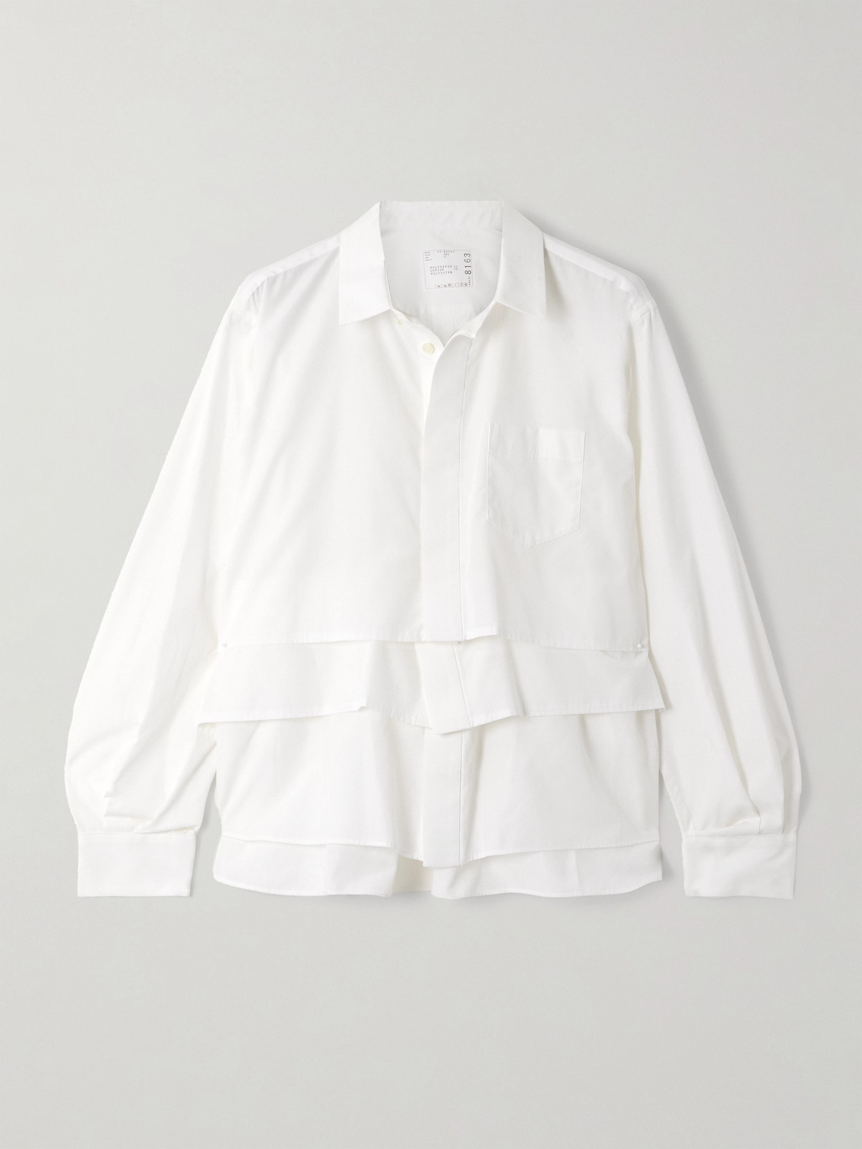 Sacai Layered Poplin Shirt In White