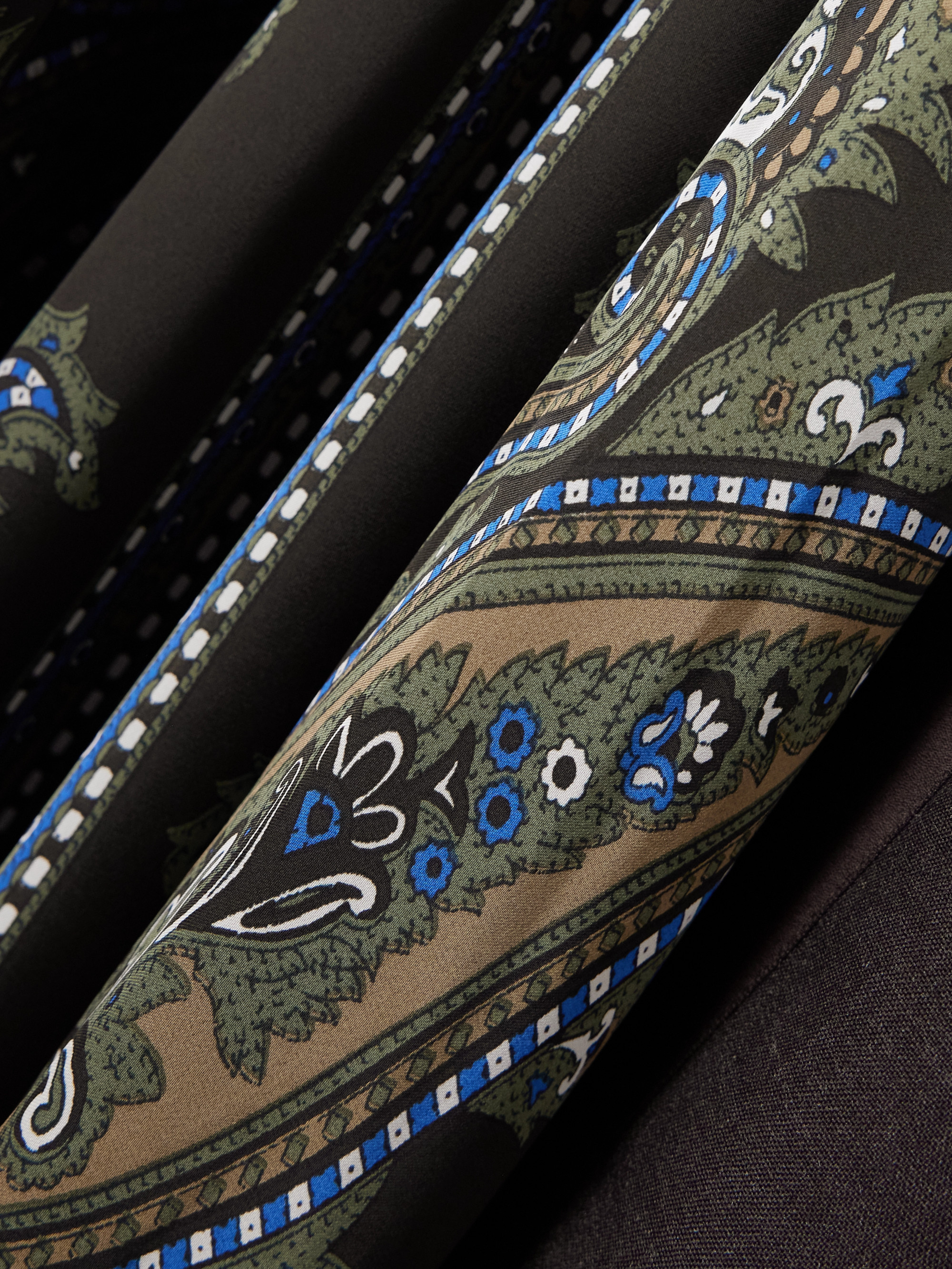Sacai - Belted paisley-print shell-trimmed wool wide-leg pants | Plush