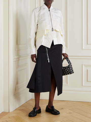 Sacai Wool and shell-paneled bomber jacket