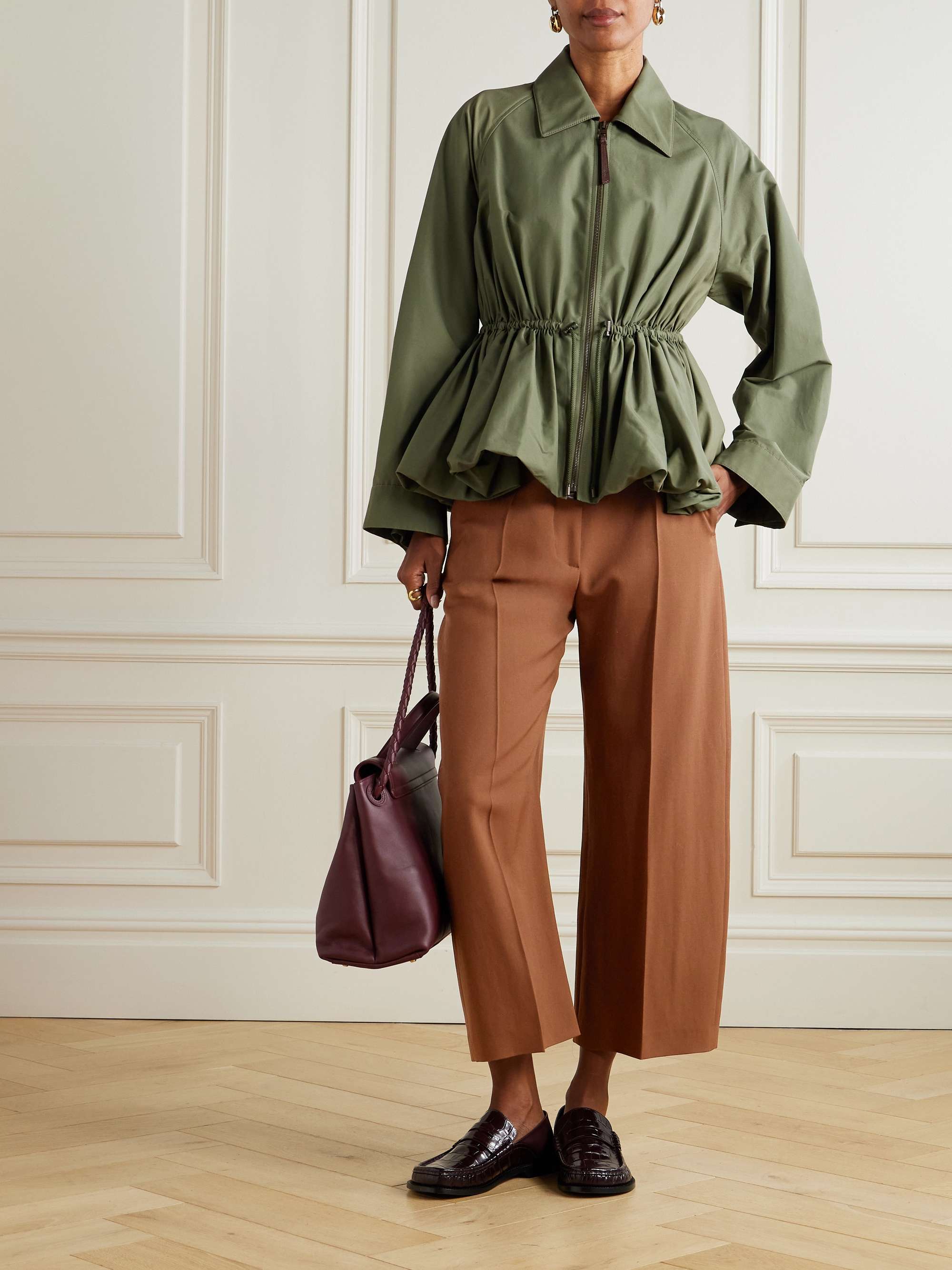MARNI 23年製 オレンジ ワイドパンツ 46 極リネン・ワイドパンツ/40代50代からのレディースファッション