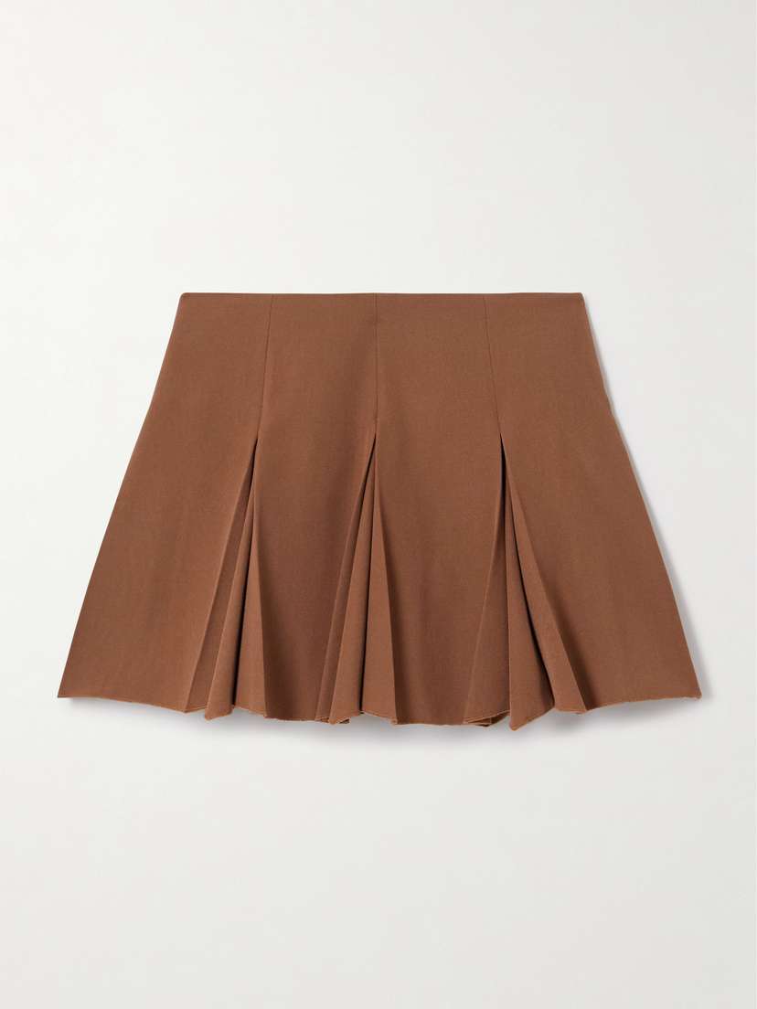 Marni Pleated Grain De Poudre Wool Mini Skirt