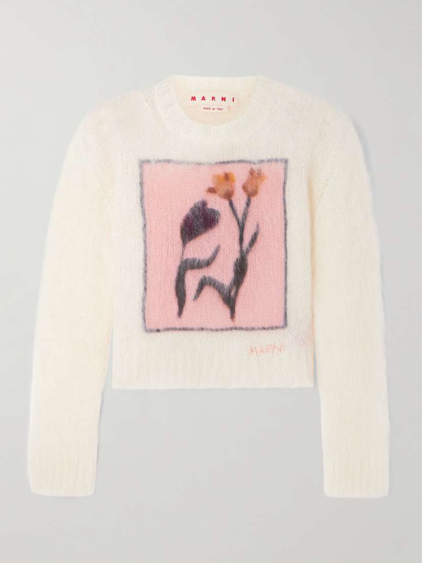 Marni Intarsia-knit Mohair-blend Sweater
