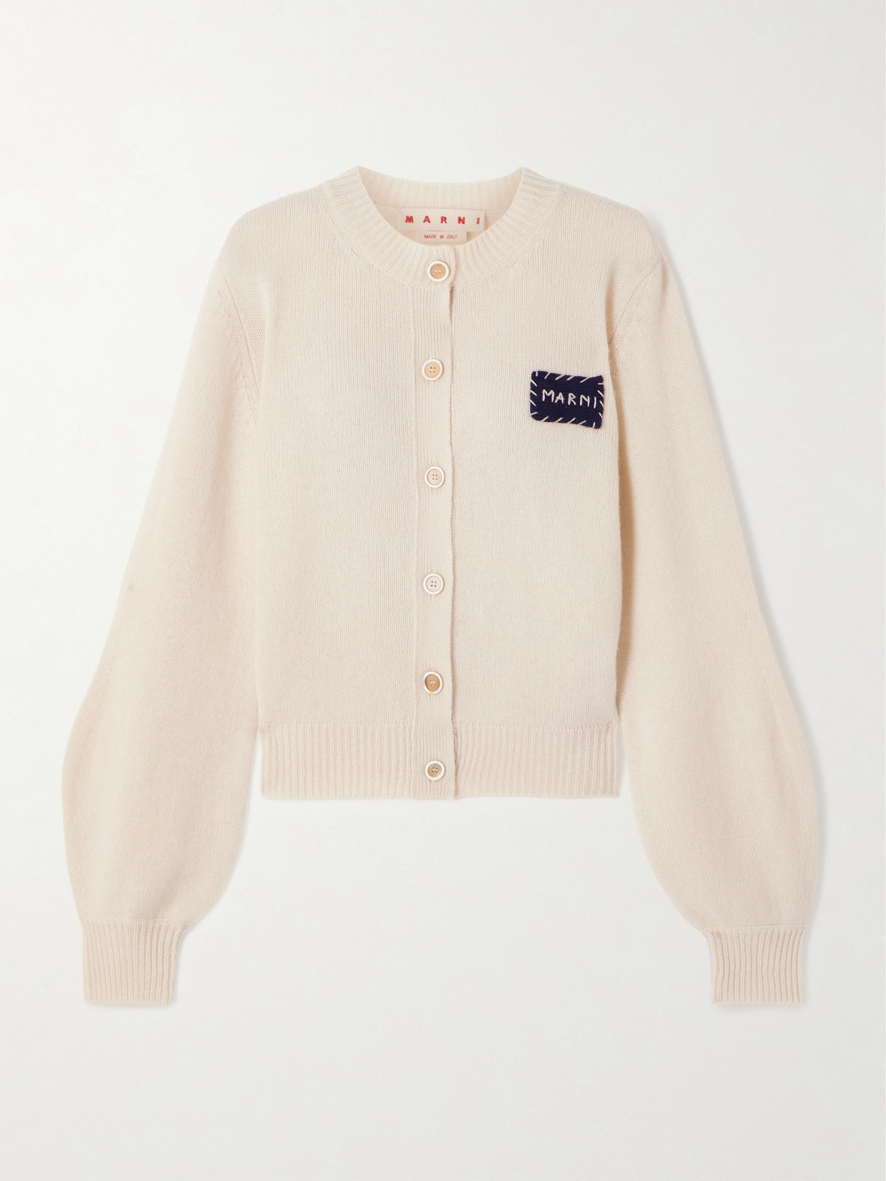 Marni Embroidered Cashmere Cardigan In Pink