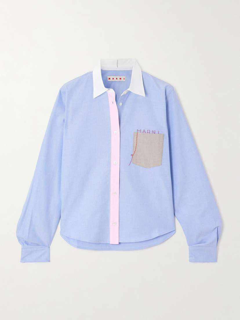 Marni Embroidered Cotton Oxford Shirt