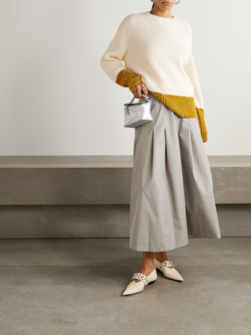 Marni Two-tone ribbed wool sweater