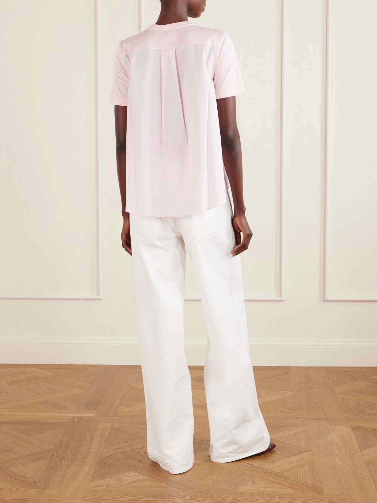 Marni Embroidered Cotton-jersey And Poplin T-shirt In Multi