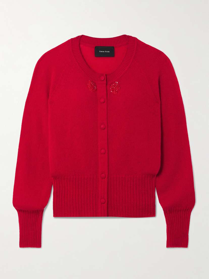 Simone Rocha Bead-embellished Cashmere Cardigan