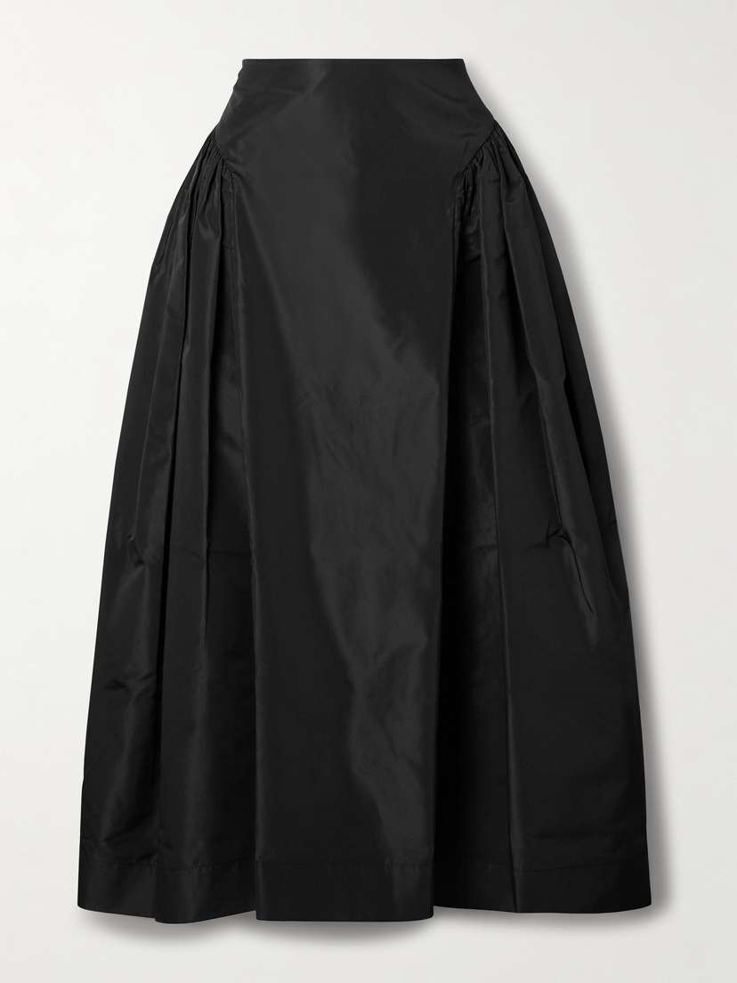 Simone Rocha Pleated Taffeta Midi Skirt