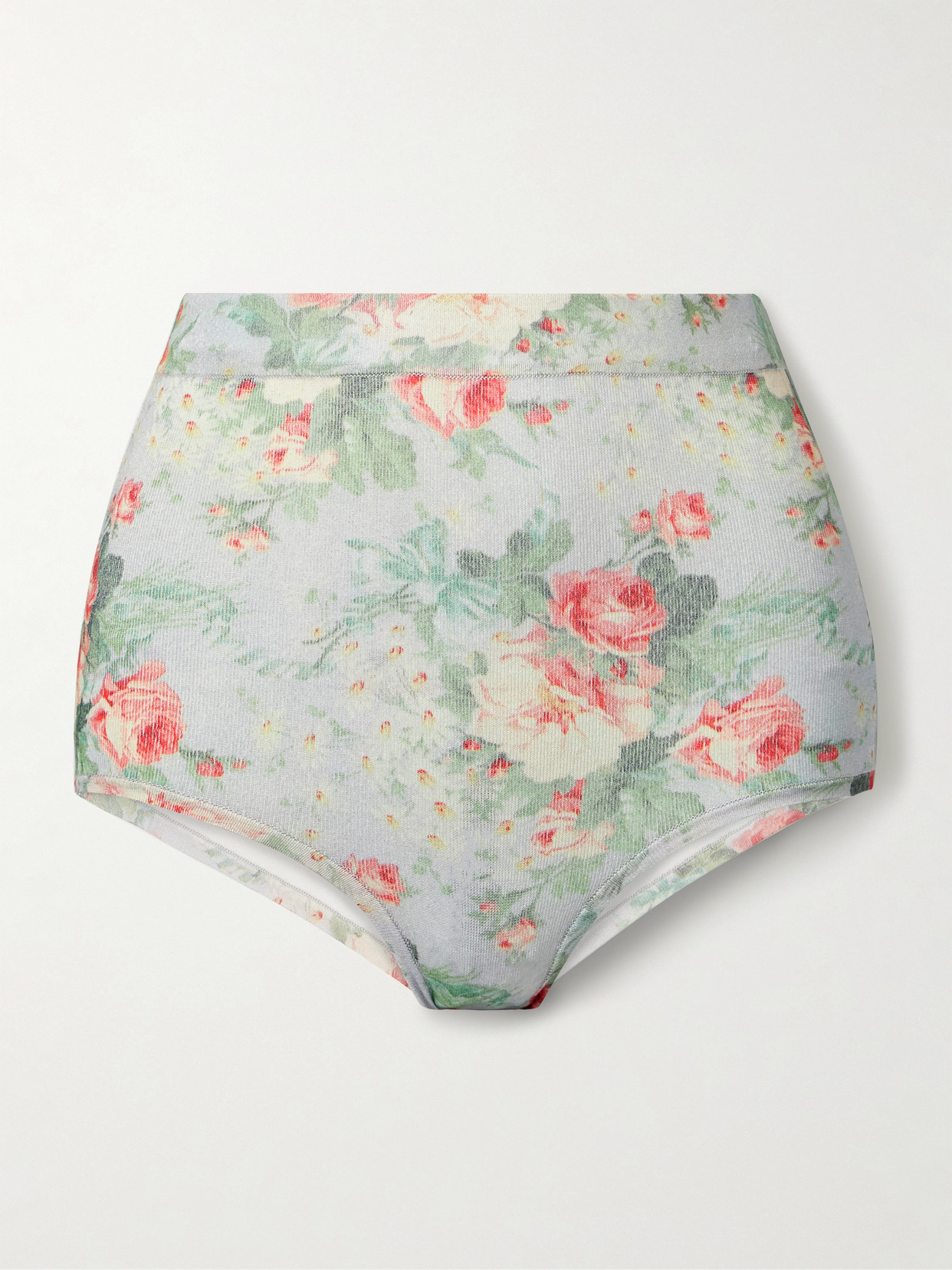 Simone Rocha Floral-print Stretch-knit Shorts In Multi
