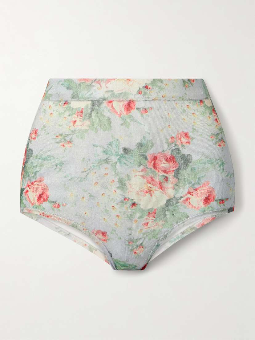 Simone Rocha Floral-print Stretch-knit Shorts