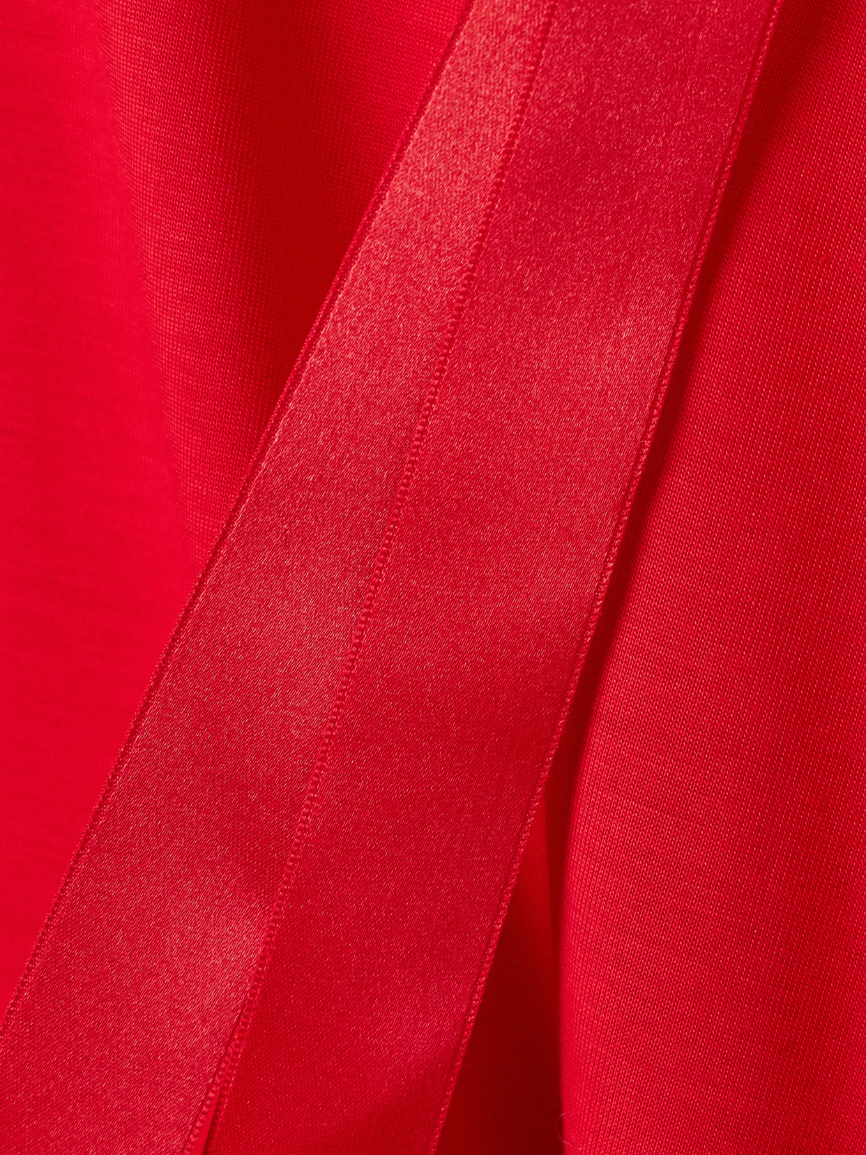 Simone Rocha Bow-embellished Satin-trimmed Lyocell-jersey Top In Red