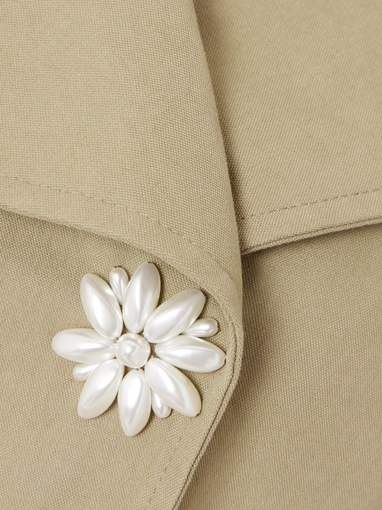 Belted Double-Breasted Embellished Cotton-Blend Canvas Trench Coat