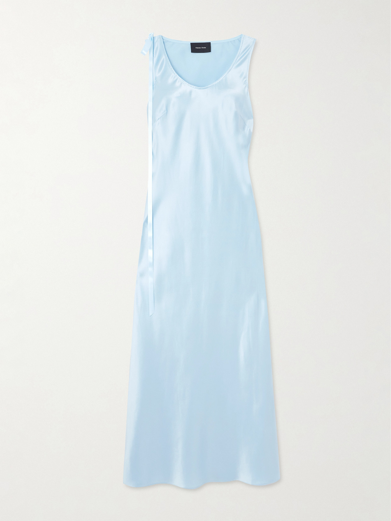 Simone Rocha Bow-embellished Silk Midi Dress In Blue