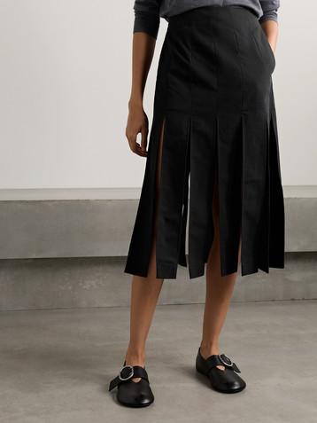 Simone Rocha Cotton-blend canvas midi skirt