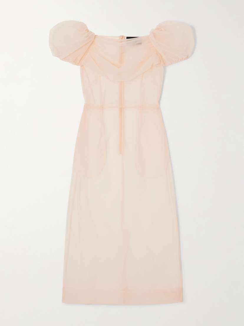 Simone Rocha Gathered Layered Tulle Midi Dress