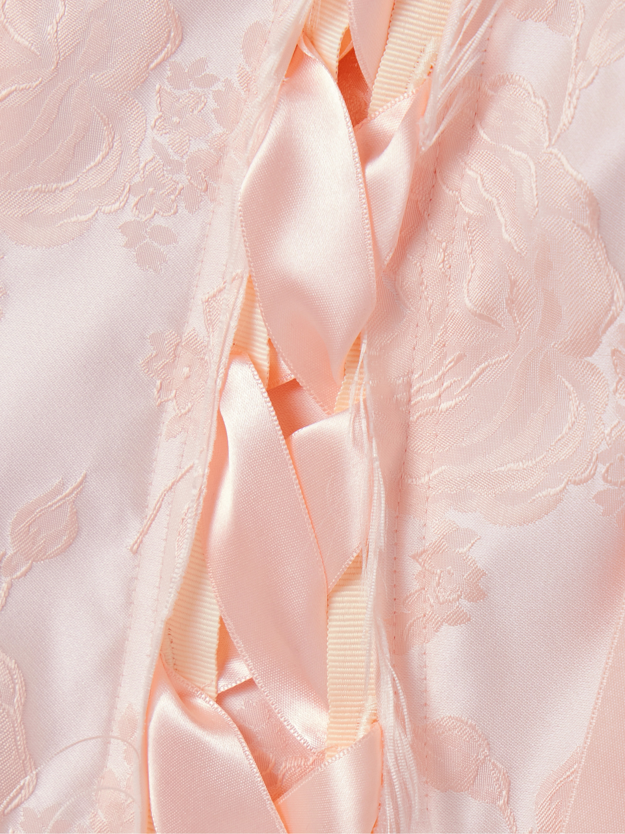 Simone Rocha Unraveling Ribbon lace-up frayed brocade top