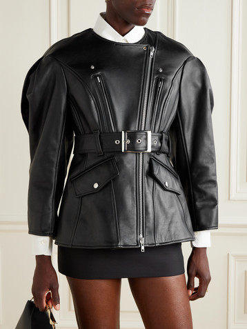 Simone Rocha Belted leather jacket