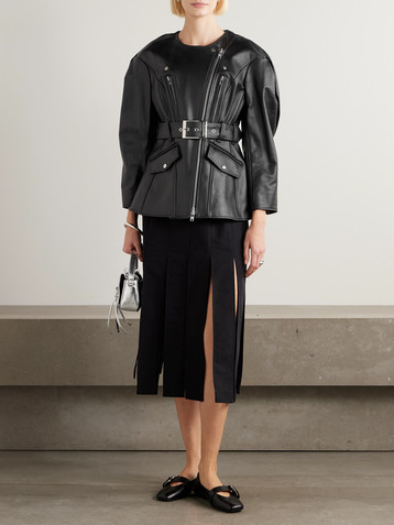 Simone Rocha Belted leather jacket