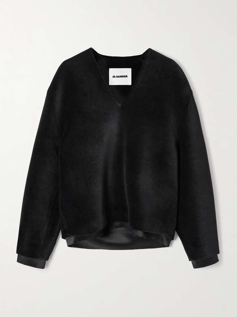 Jil Sander Layered Velvet And Satin Blouse