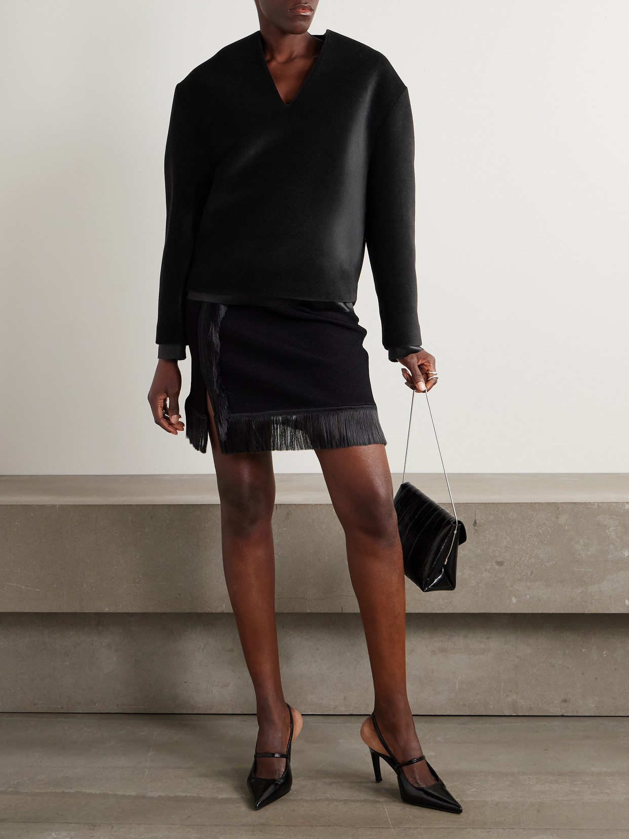 Layered Velvet And Blouse