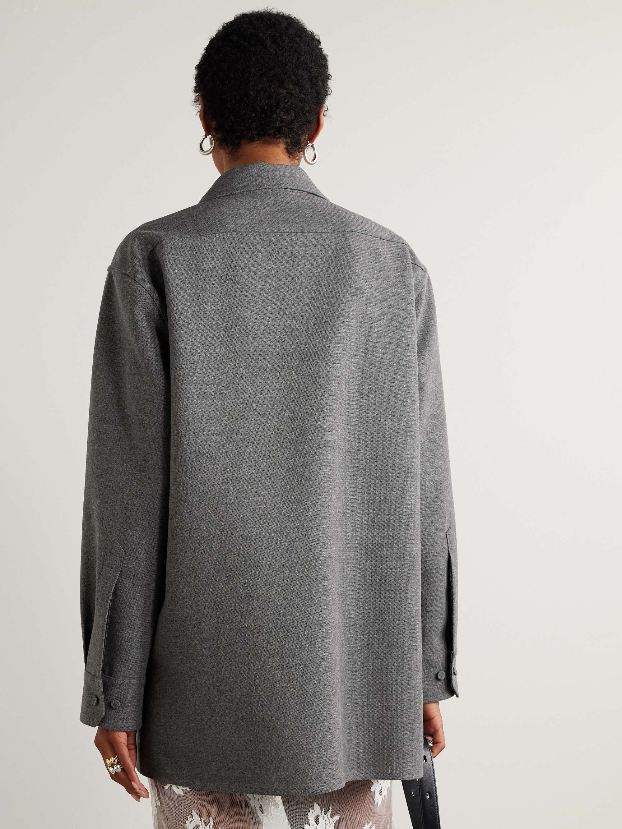 JIL SANDER ビーズポケットウールシャツ JIL SANDER ビーズポケットウールシャツ