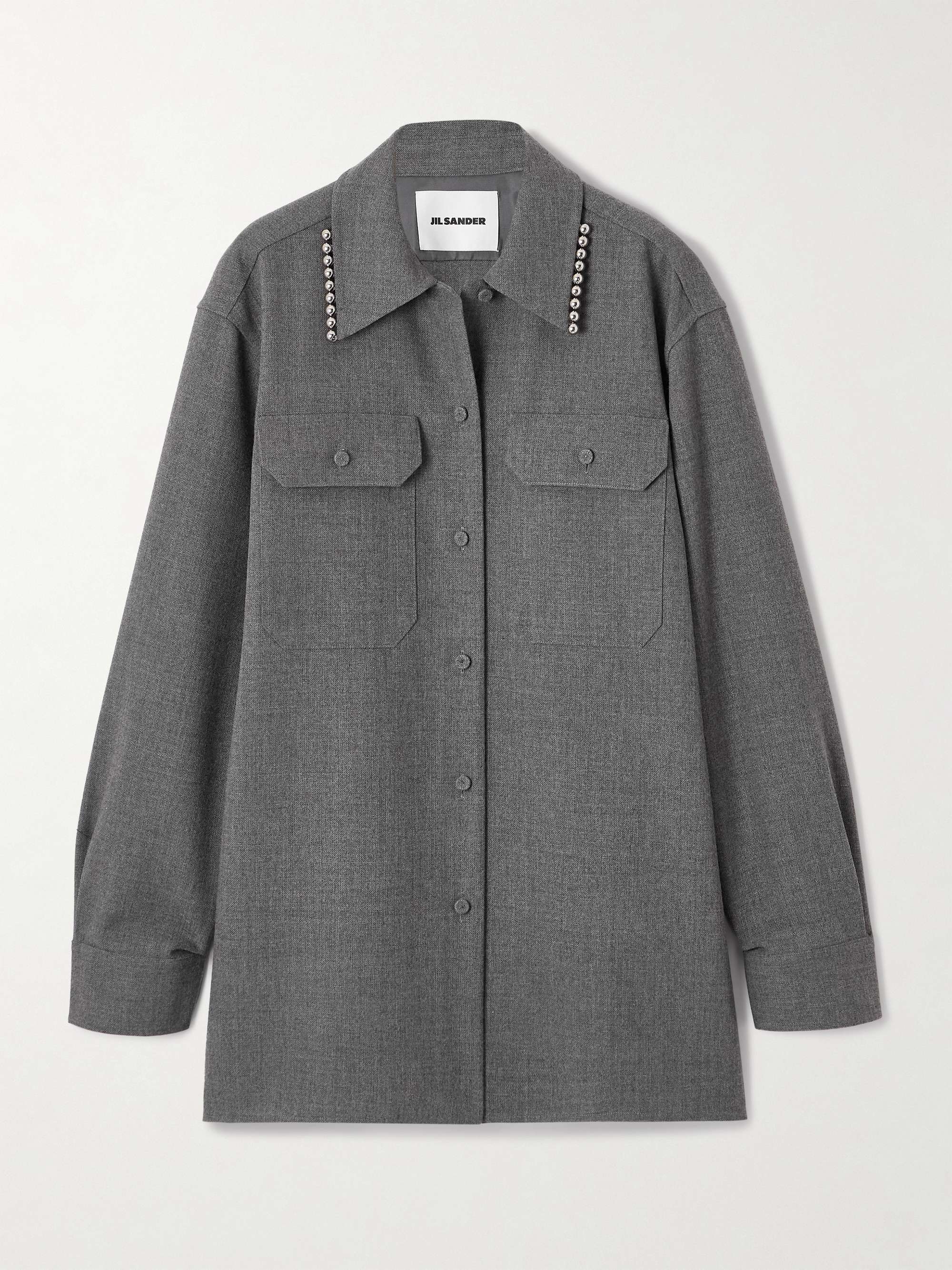 JIL SANDER ビーズポケットウールシャツ JIL SANDER ビーズポケットウールシャツ