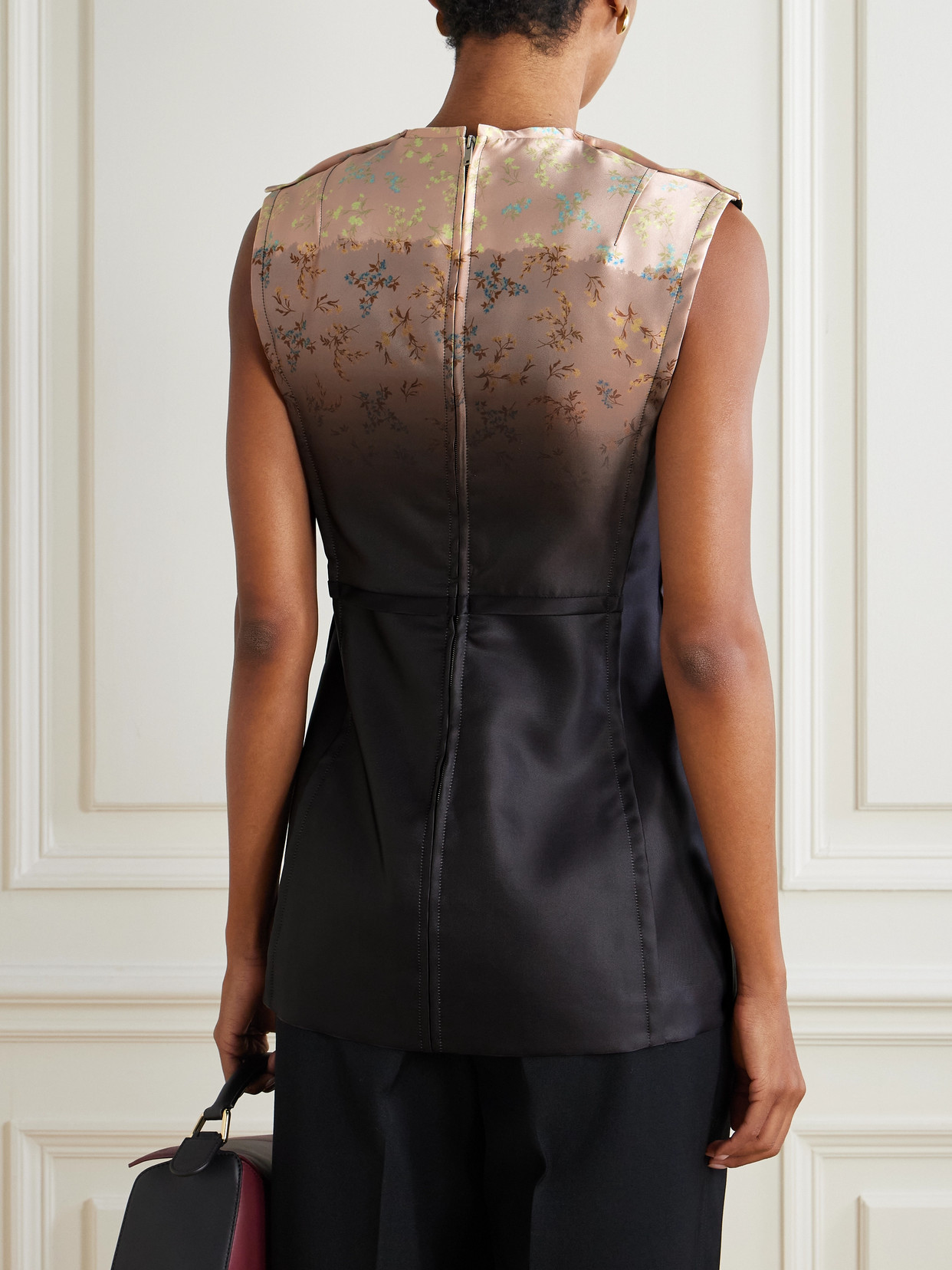 Jil Sander Printed Silk Blouse In Multi