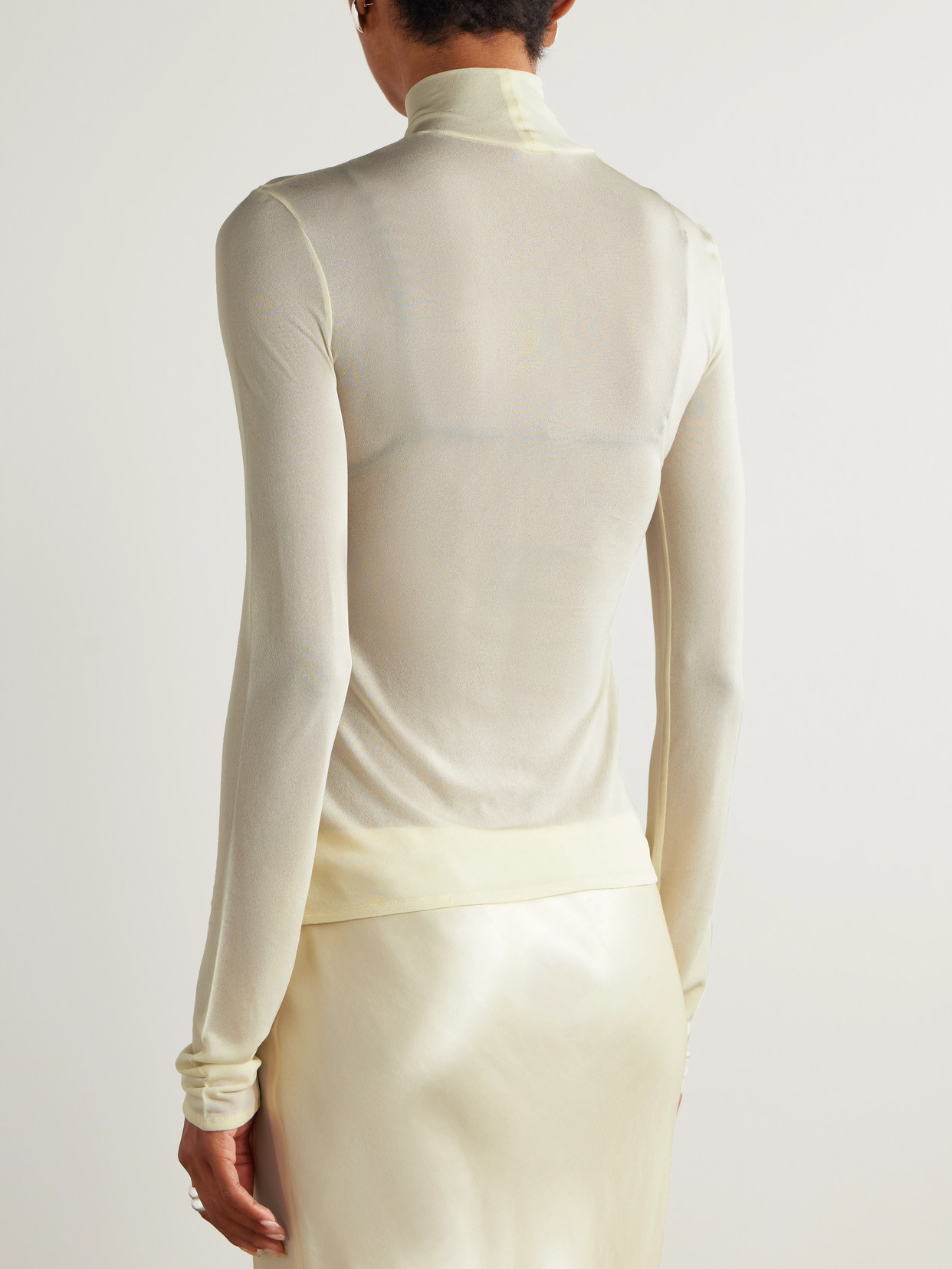 Jil Sander Jersey Turtleneck Top In Neutral