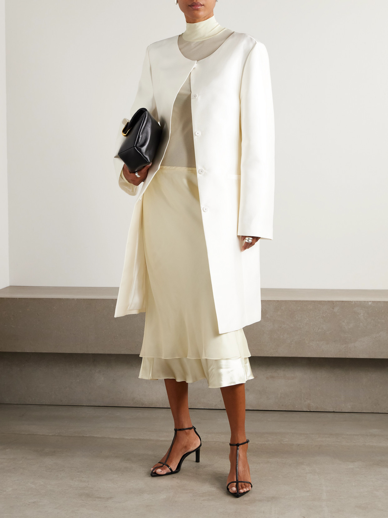 Jil Sander Jersey Turtleneck Top In Neutral