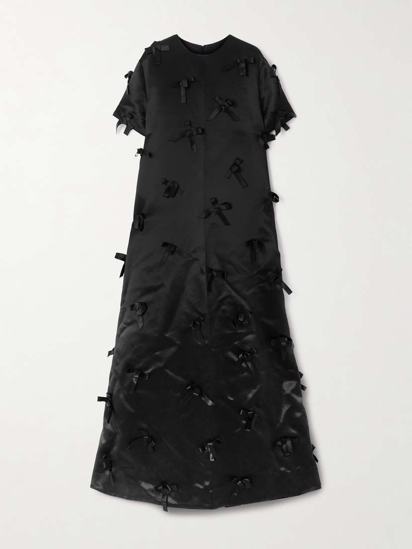 Jil Sander Bow-embellished Satin Maxi Dress