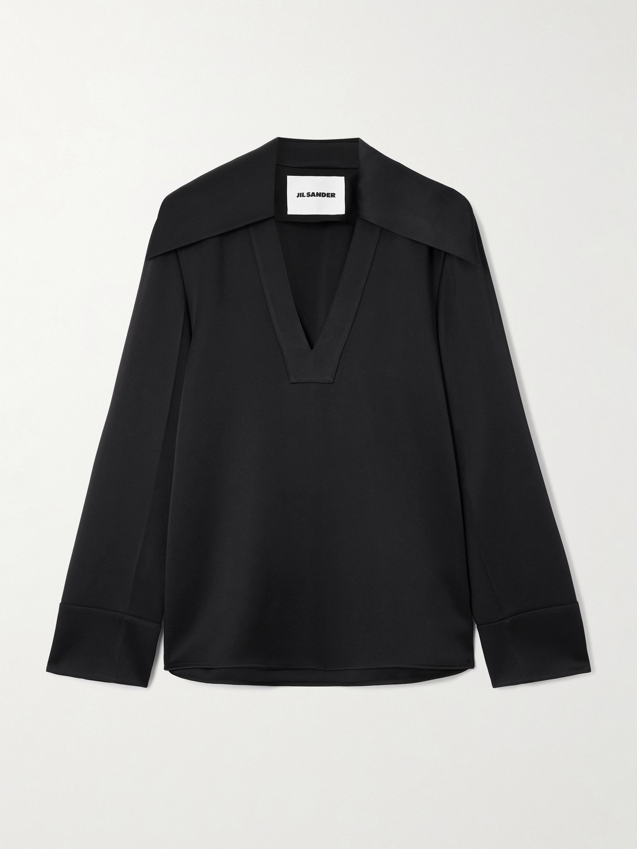 Jil Sander Satin-crepe Blouse In Black