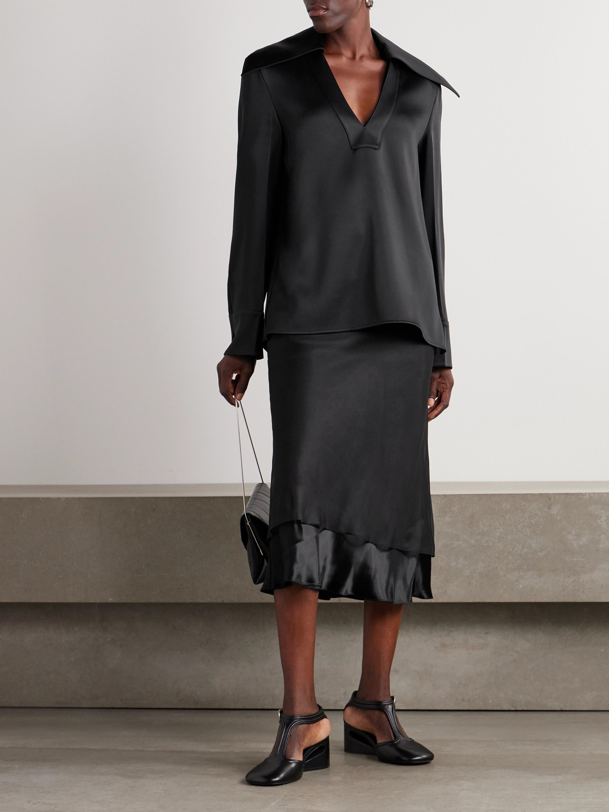 Satin-Crepe Blouse