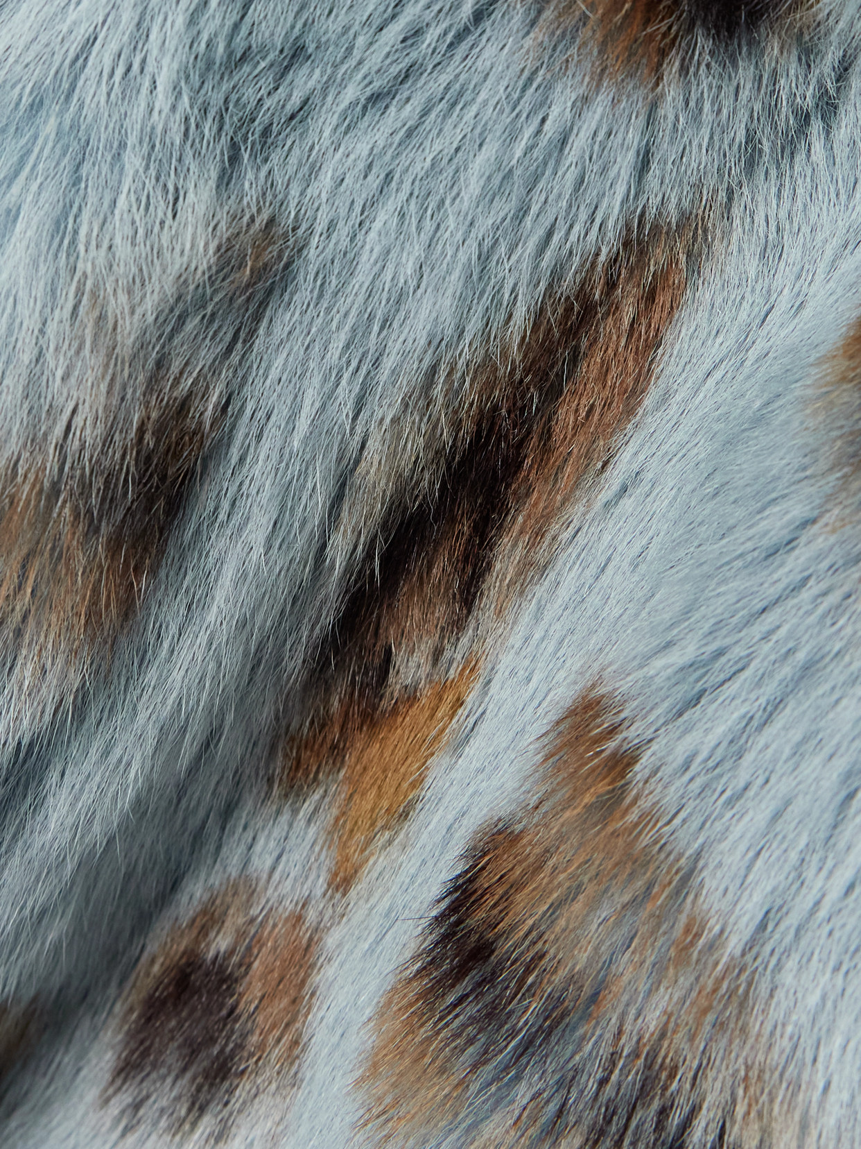 Jil Sander Oversized Leopard-print Shearling Coat In Blue