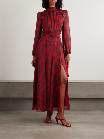 Saloni Jacqui-B printed silk crepe de chine maxi dress