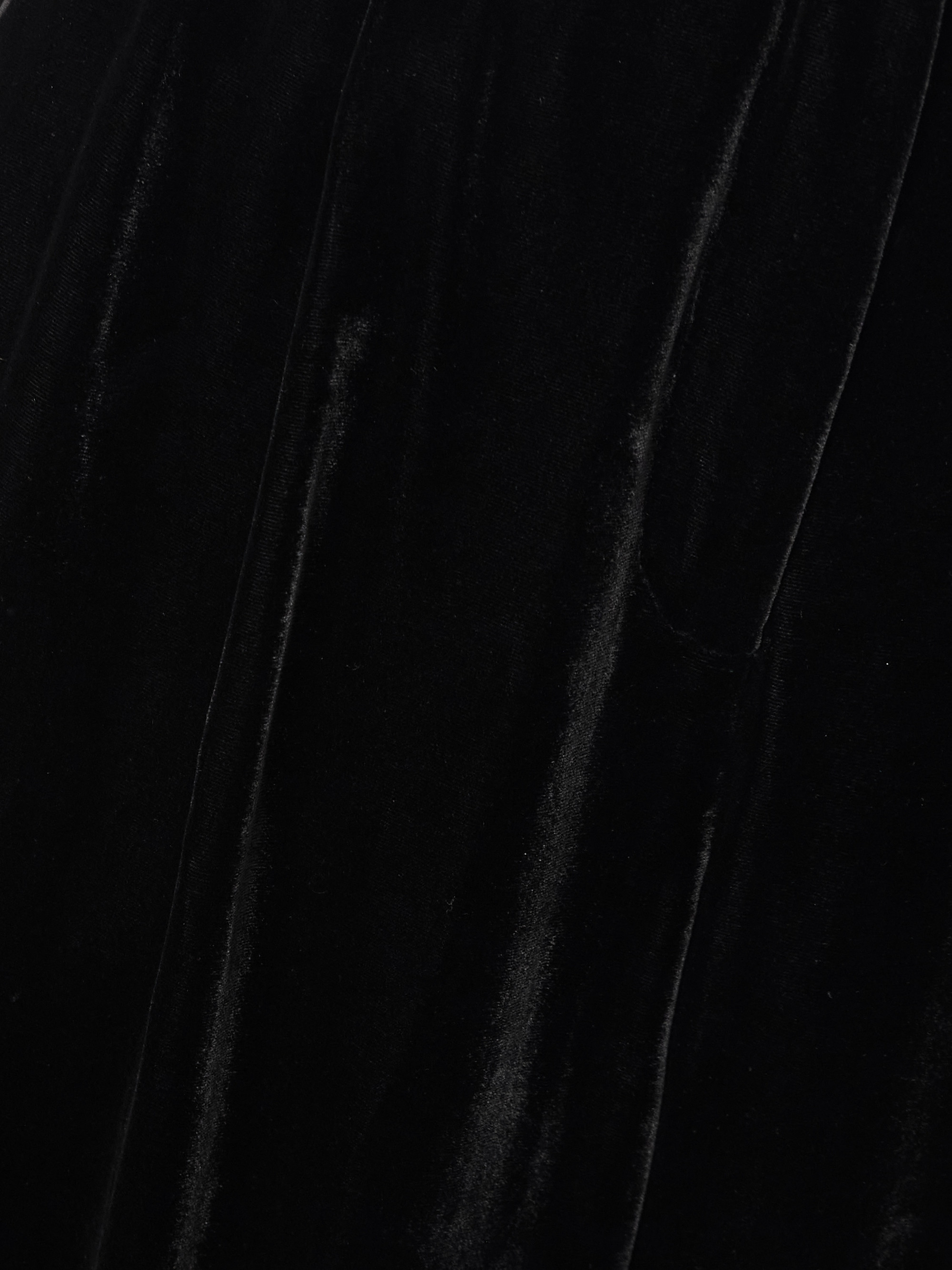 Saloni Satin-trimmed velvet wide-leg pants thumbnail