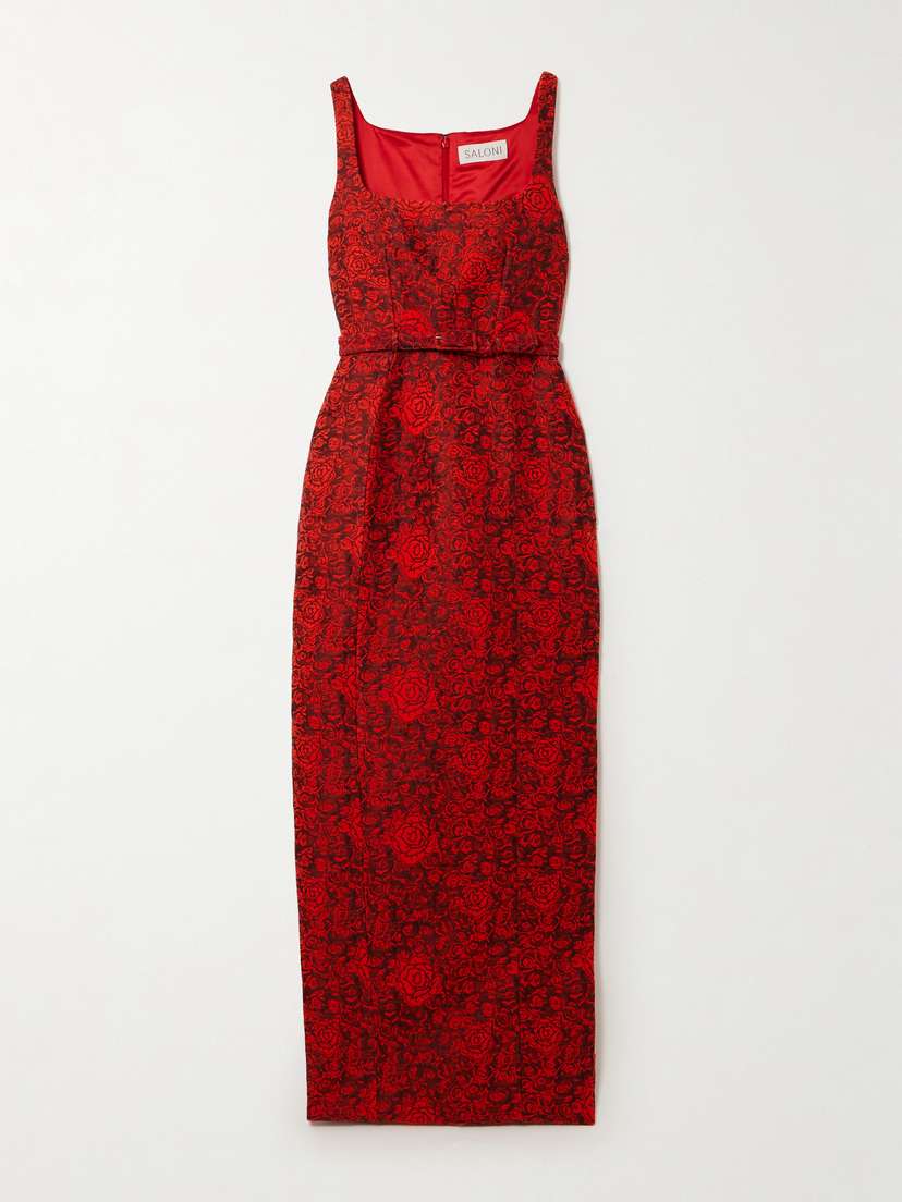 Saloni Bora Belted Brocade Gown