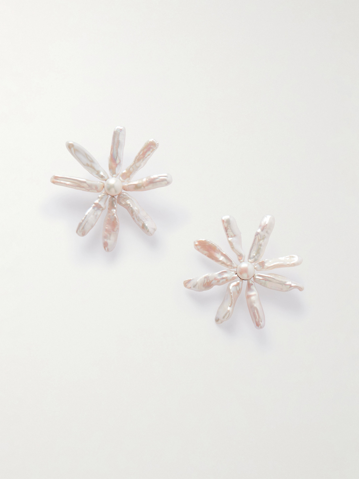 Simone Rocha Silver-tone Pearl Earrings In White