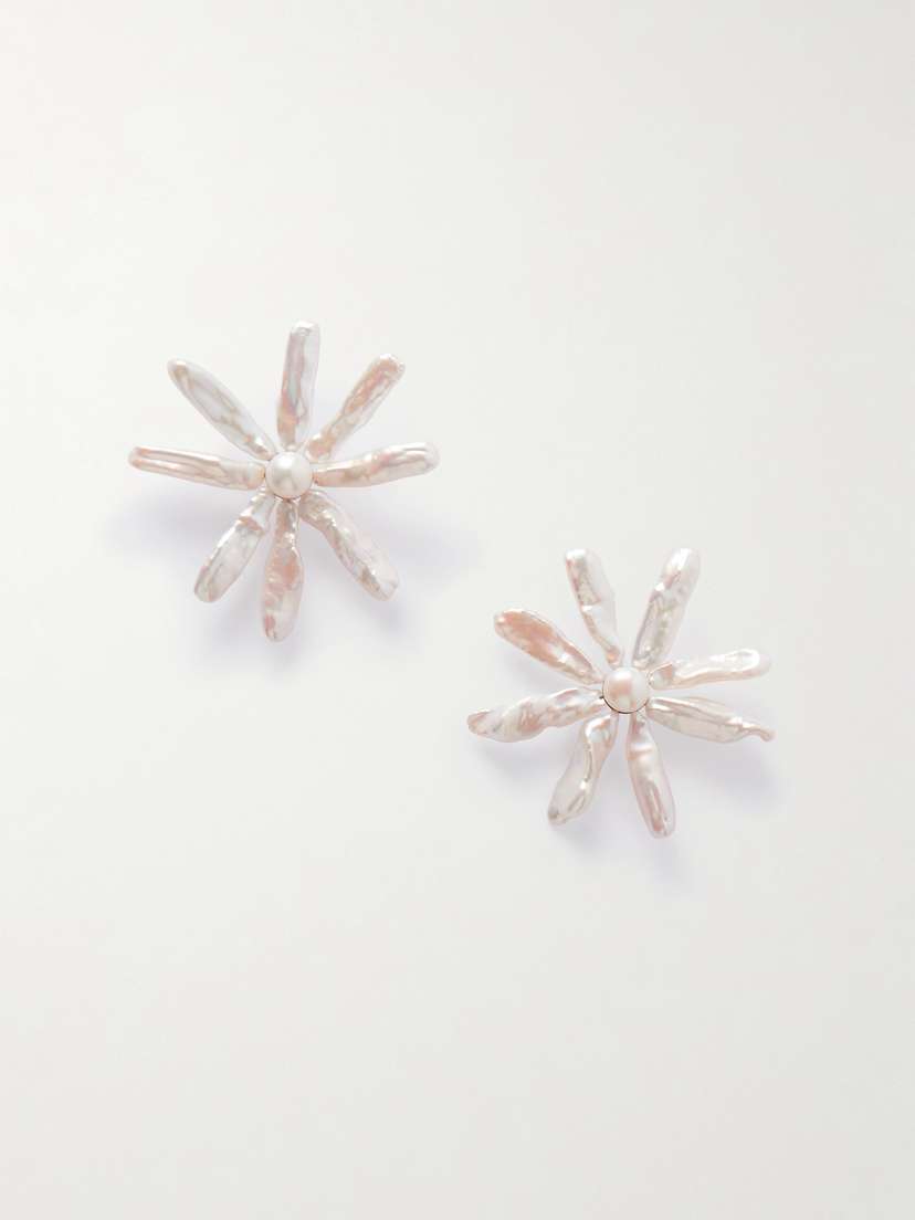 Simone Rocha Silver-tone Pearl Earrings