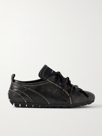 Simone Rocha Cracked-leather sneakers