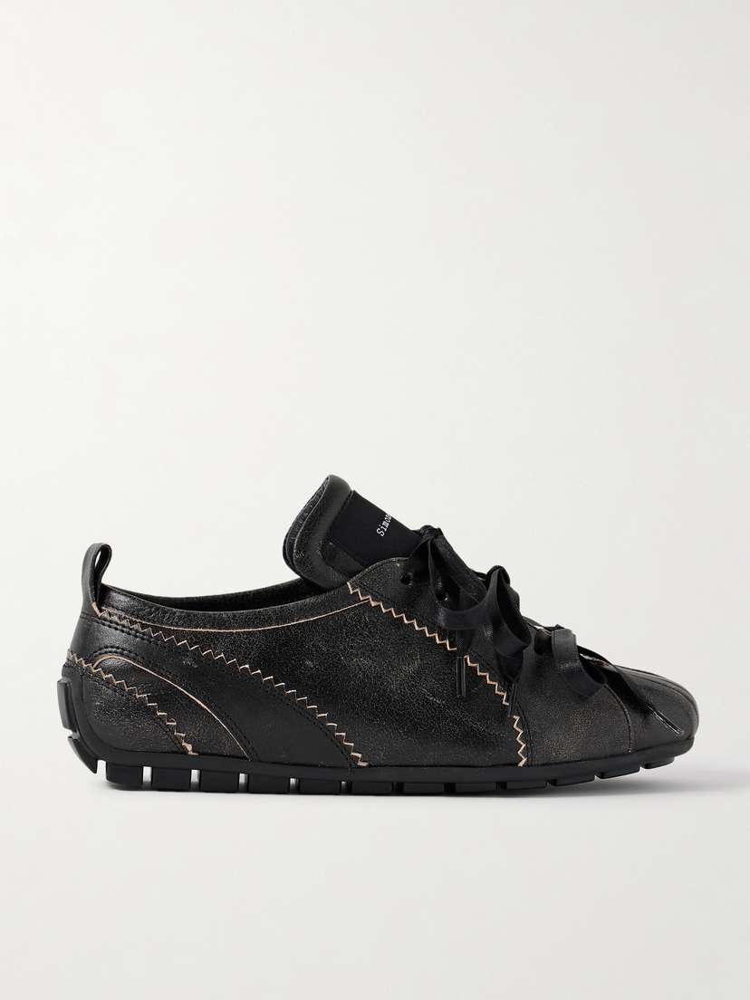 Simone Rocha Cracked-leather Sneakers
