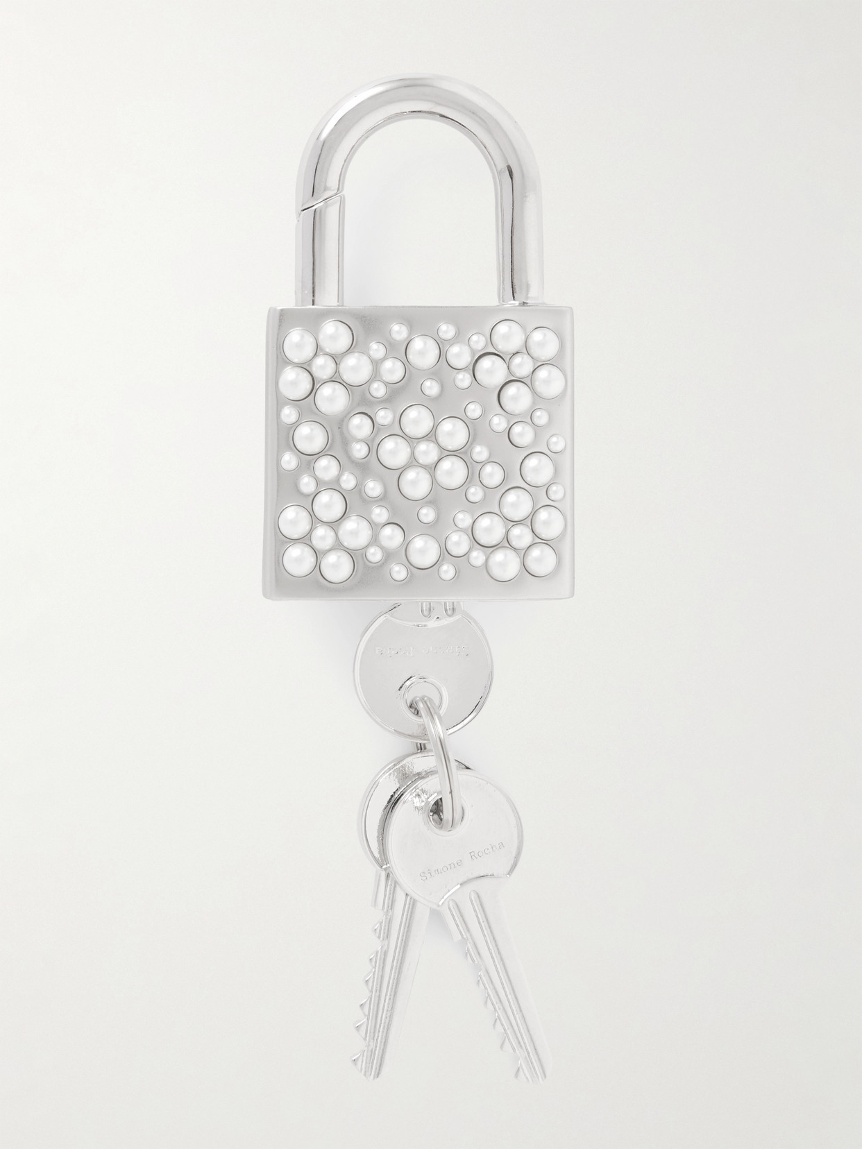 Simone Rocha Faux Pearl-embellished Silver-tone Charm