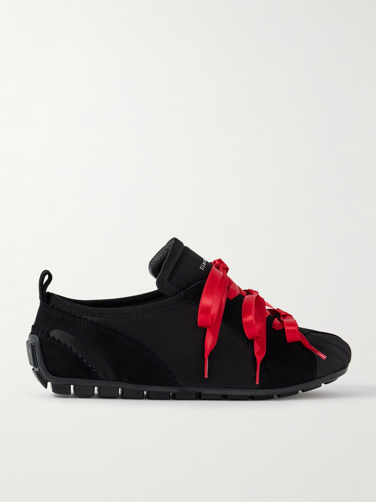 Simone Rocha Suede-trimmed Shell Sneakers In Black